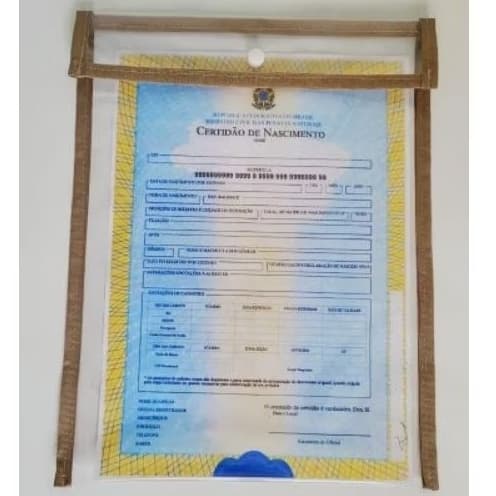 1 ou 2 Porta certidão de nascimento em PVC transparente com botão – proteção de documentos