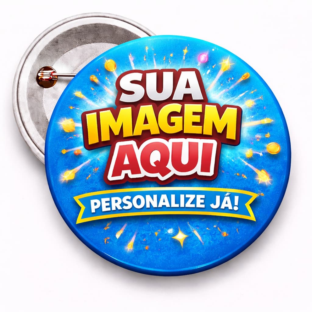 Kit 5 Bottons Personalizados 32mm, 44mm 58mm Botton Bottons Botão