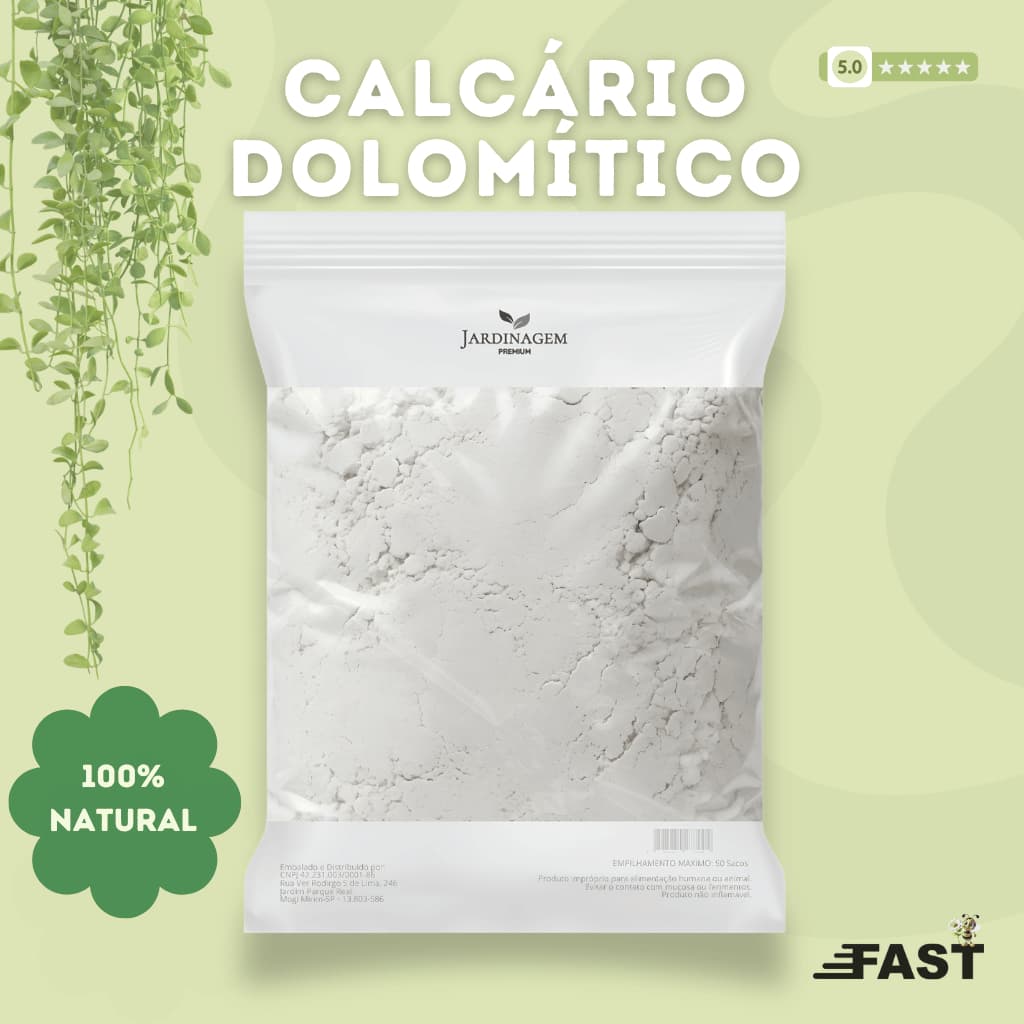 Fertilizante Calcário Dolomítico 2Kg Corretivo de Solo, Nutrição de Plantas, Hortas e Jardinagem
