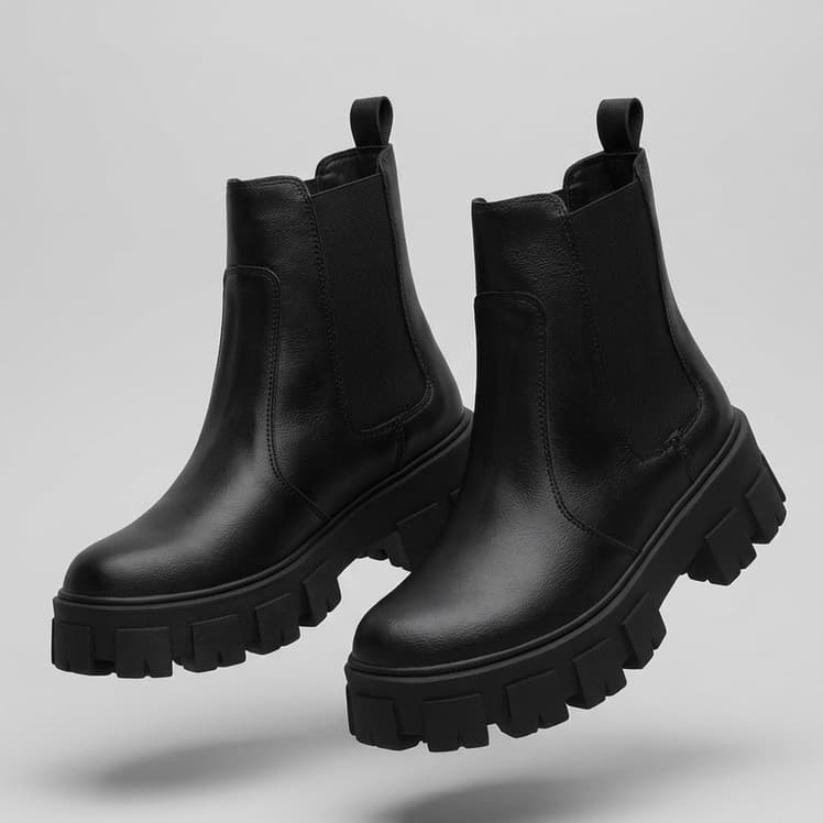 Bota Coturno Feminina Tratorada Chelsea Cano Curto Confortável Blogueira Lançamento Inverno Promoção Envio Rápido