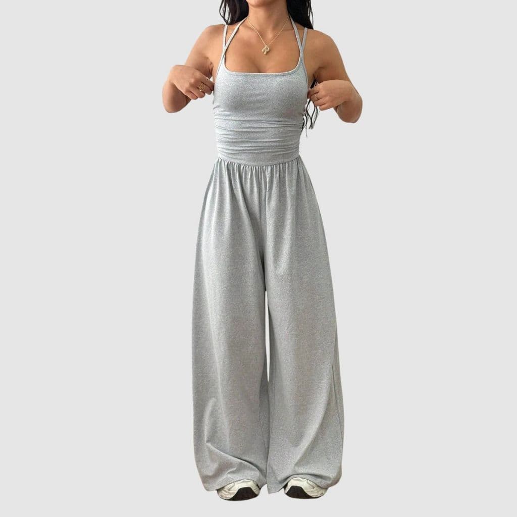 Macacão Feminino Longo Elegante Pantalona Drapeado Look Dia Dia Moderno Tendência