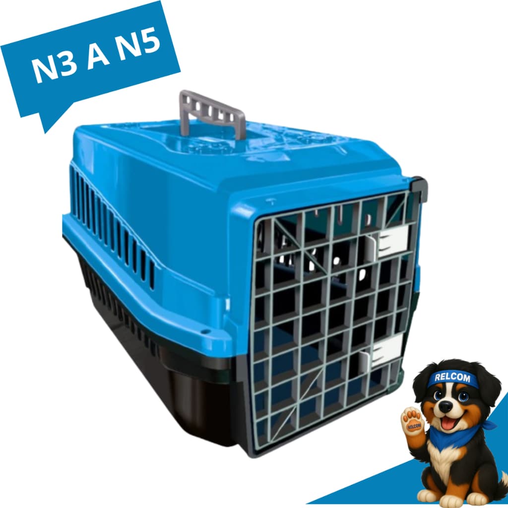 Caixa de viagem transporte da N3 a N5 seguro resistente com alça para cachorro cães gato coelho mec pet