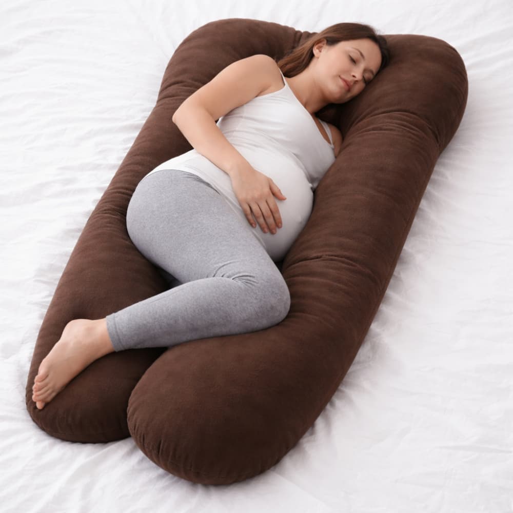 Travesseiro Gestante de Corpo Gravida Formato U Micropercal 110x55x14 Apoio Corpo Gravidez