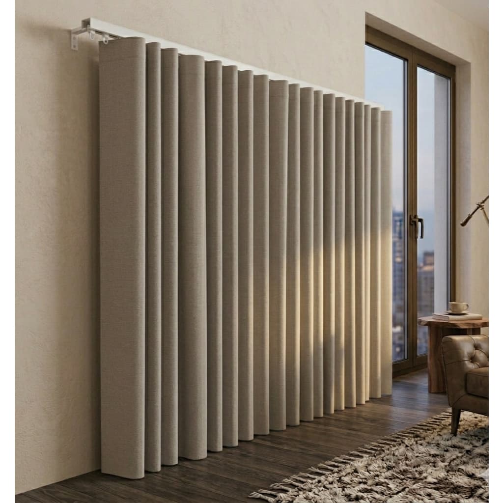 Cortina Trilho Suíço 3,00x2,80 Blackout Tecido Corta Luz