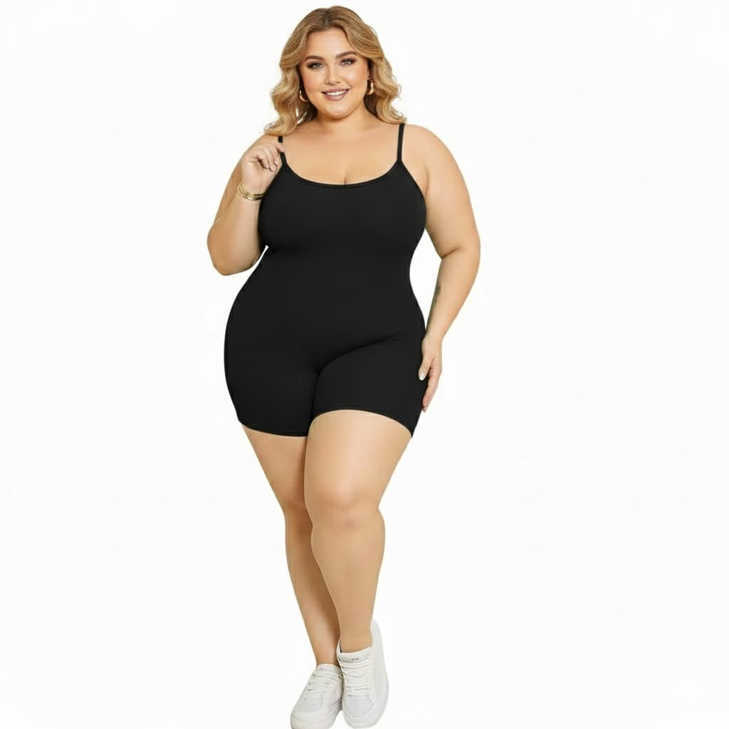 Macaquinho Gringo Plus Size  Academia Fitness Tipo Shortinho Macacão Treino Zero Transparência P055
