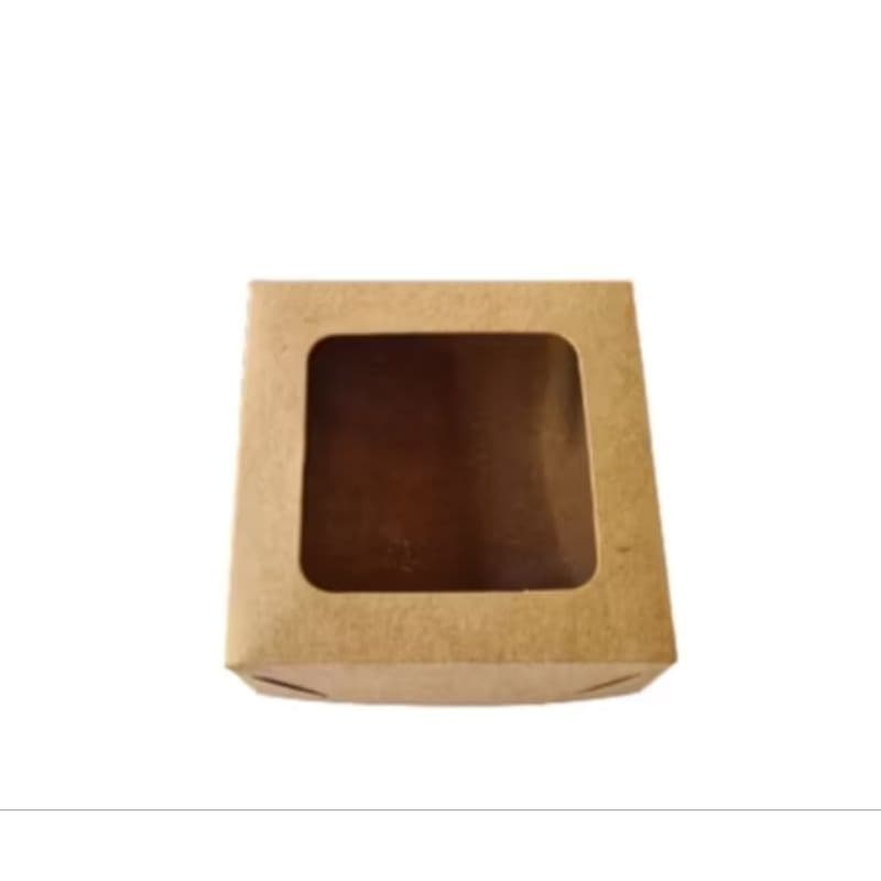 Caixa Kraft para 4 Doces com Visor | Kit 20, 50 ou 100 unidades | Embalagem para Brigadeiro Gourmet e Festas
