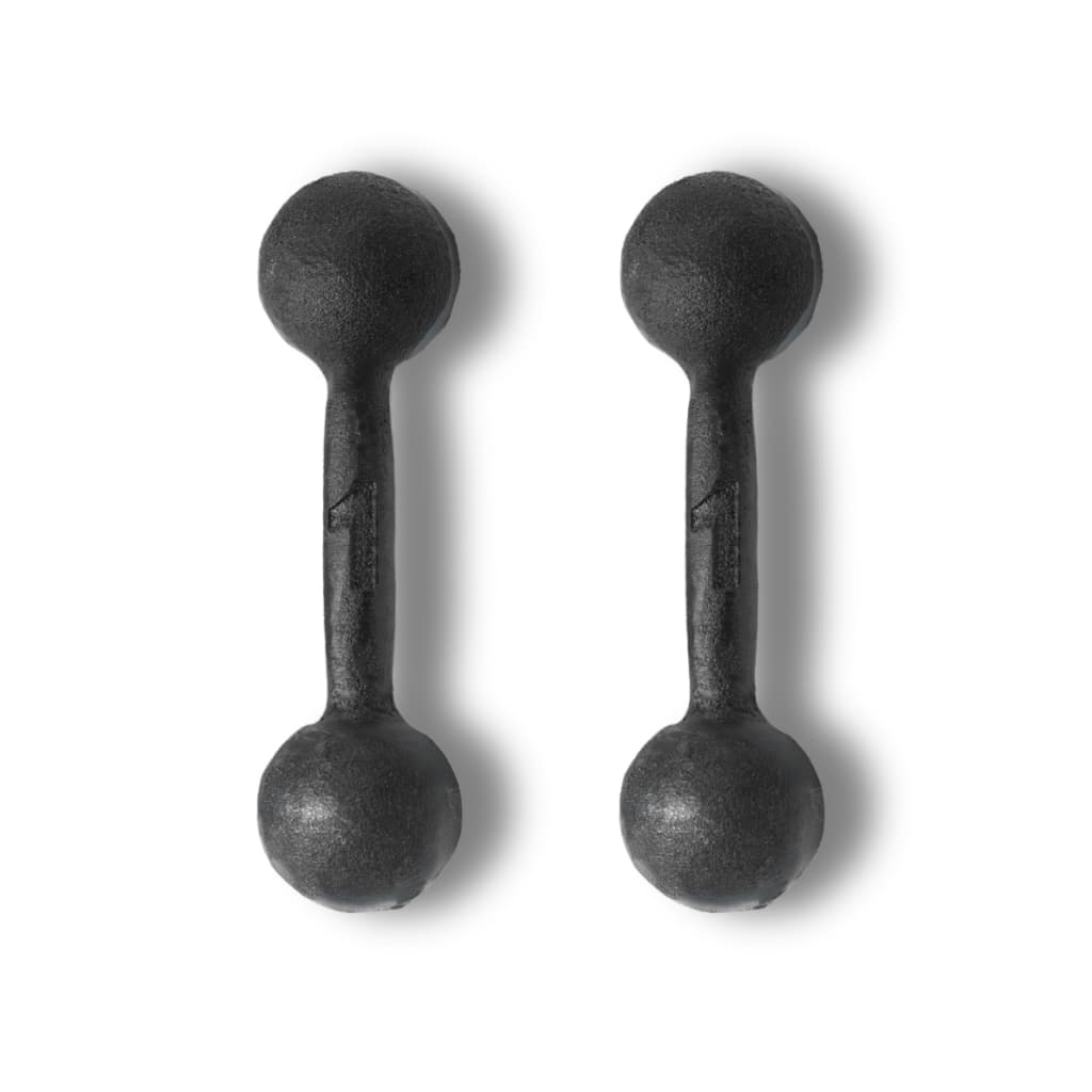 Par Halter Bola Pintado 1kg cada P/Musculação Treinamento Fitness Casa