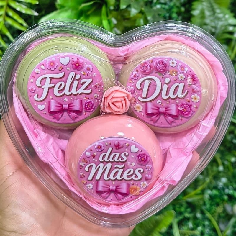 Coração Personalizado com 3 Sabonetes Natura – Lembrancinha Perfeita para Presentear!