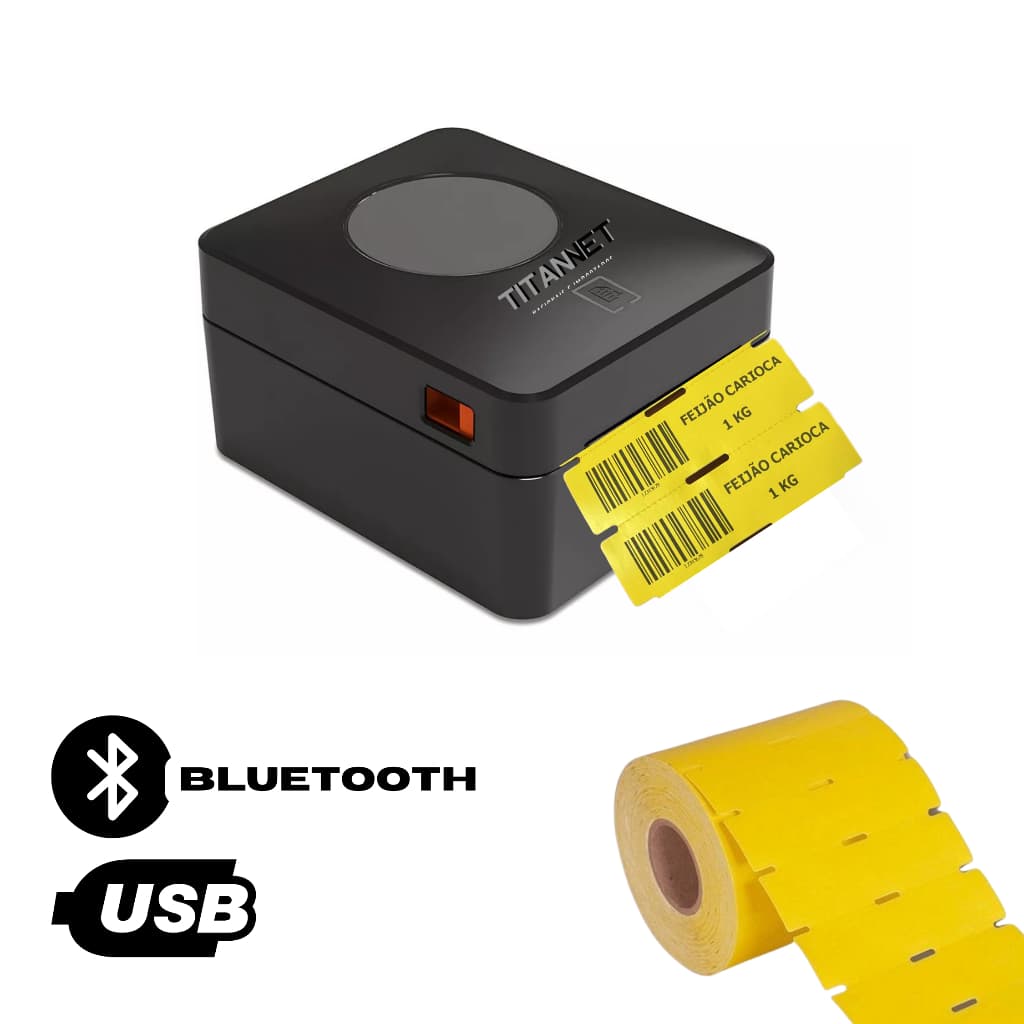 Impressora De Etiqueta Térmica Usb + 1 Rolo Gôndola