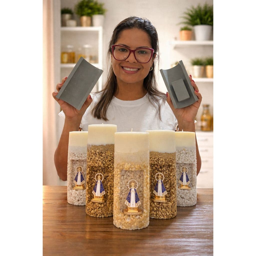 Molde para Oratória | Gruta | Forma para Vela Artesanal Redonda 15cm | Exclusivo e Personalizado