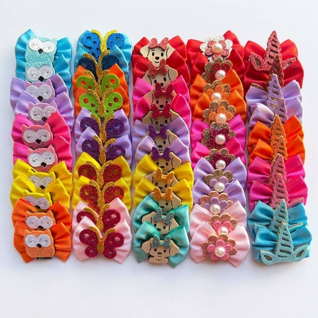 Kit 50 unidades Laços Para Petshop Tamanho M Lacinho de Tosa Banho Cachorro