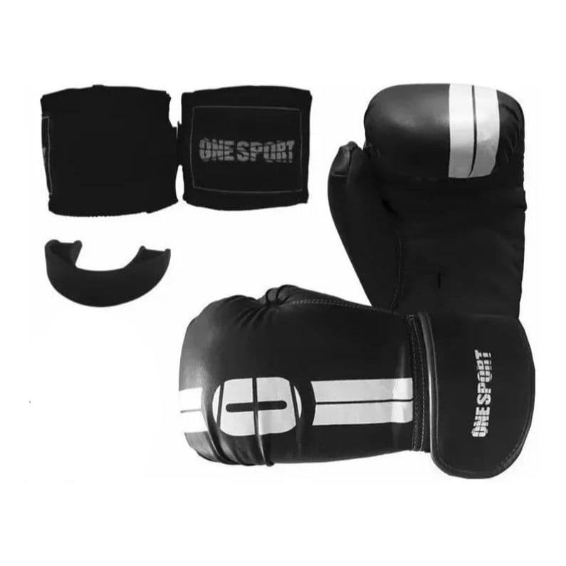 Kit Boxe Muay Thai Luva + Bucal + Bandagem Elástica Unissex