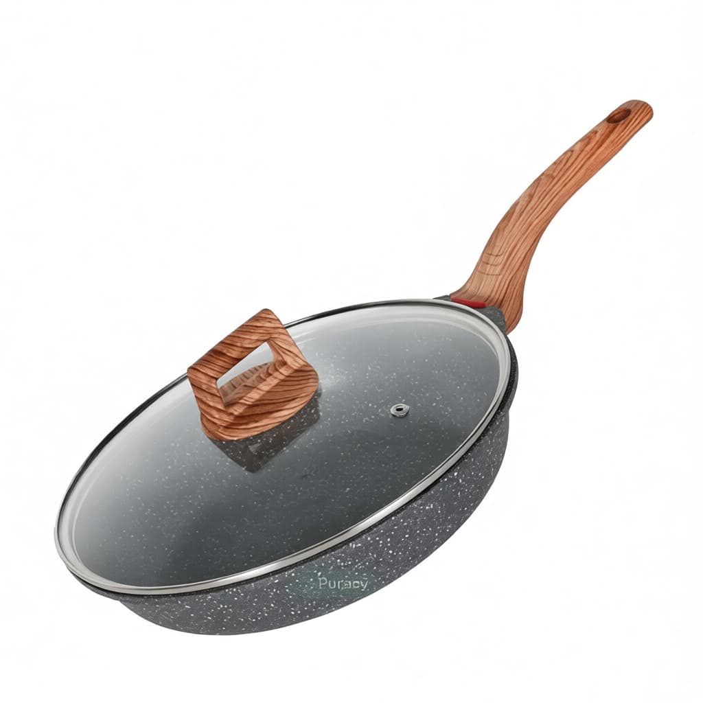 Panela Frigideira Antiaderente De Cerâmica Reforcada Com Tampa De Vidro Linha Premium NOVEVE