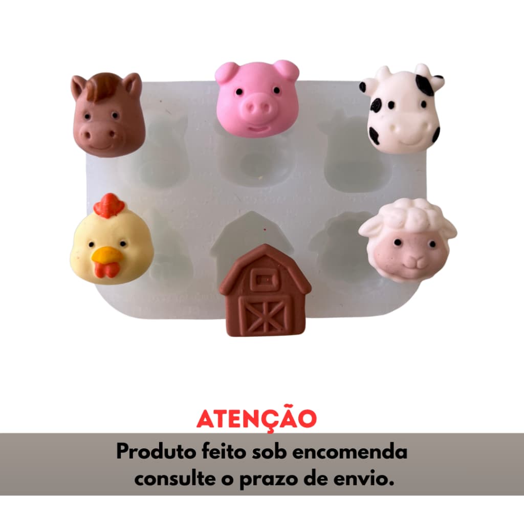 Molde de Silicone para apliques de Artesanato - Fazendinha