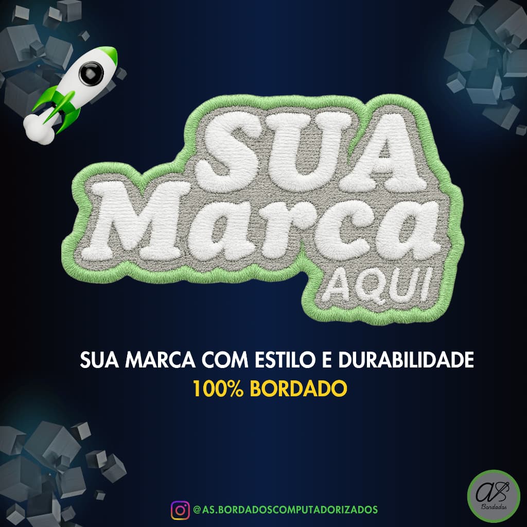 Patch Personalizado 100% Bordado – Logos, Times, Empresas, Nomes | Velcro, Termocolante ou Costurável