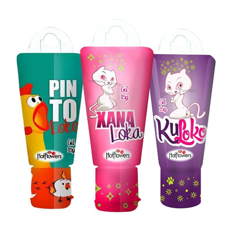 Kit Xana Loka Gel Feminino + Pinto Loko Gel Lubrificante + Kuulookoo Gel Lubrificante
