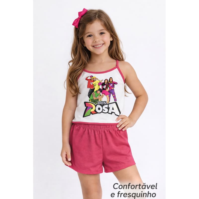Emily Vick Dos Rosas Pijama BabyDoll Infantil menina Suede estampado confortável e Fresco