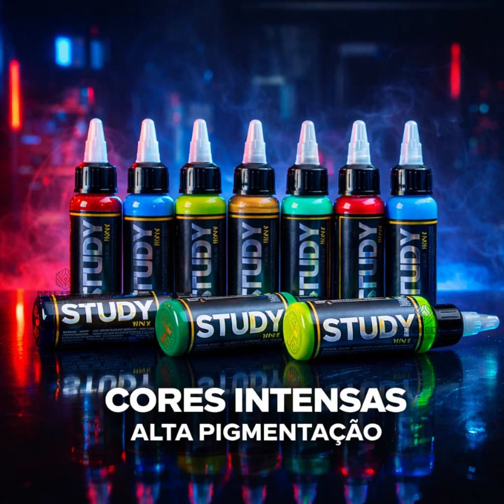 Tintas 30mL Para Tattoo/Tatuagem Set Cores Vivas Study Inkerz
