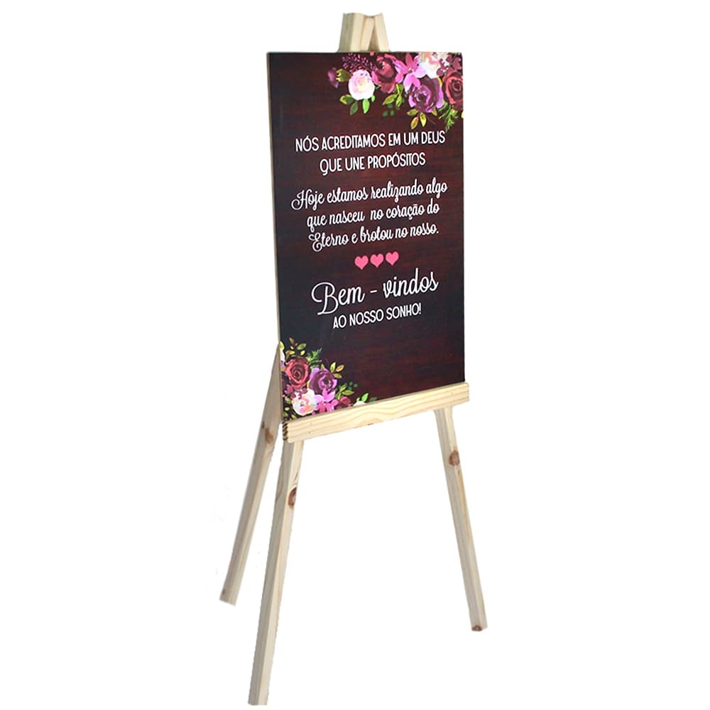 Cavalete Para Placa Recepção Casamento Evento Festa Decoração 120