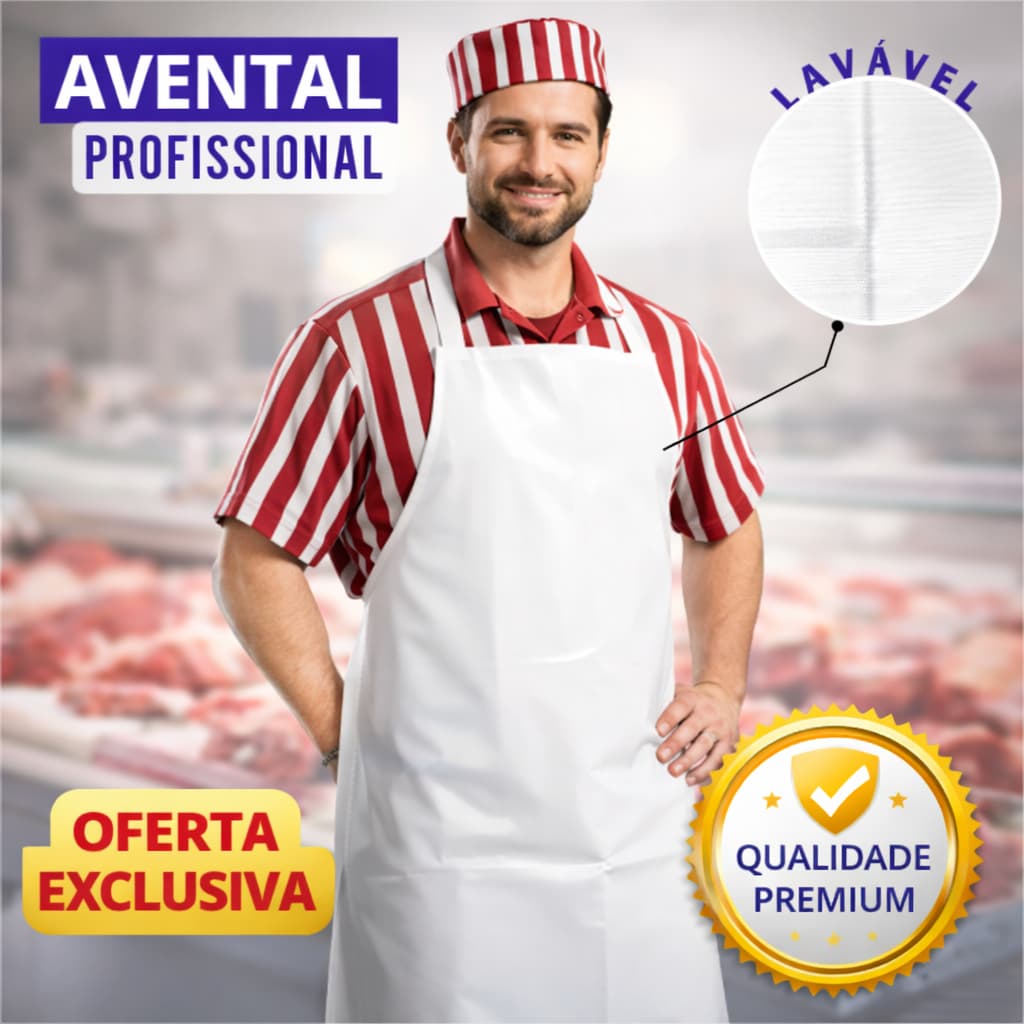 Avental Para Uso Profissional Açougueiro Peixeiro Pastelaria Padeiro Durável CA