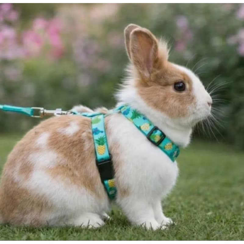 Coleira para Coelho e Pet Mini | Peitoral com Guia para Coelho, Chinchila e Pets Mini — Ajustável.