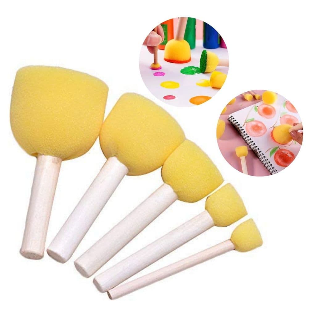 Kit Pincéis Pincel de Espuma Batedor Tinta Pintura Textura Yins Paper