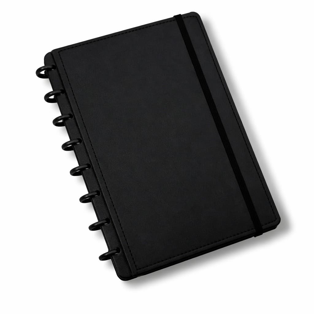 Caderno Inteligente A6 A5 B5 A4  Preto Planner Diário Refil Destacável Discos Removíveis Estudo Capa