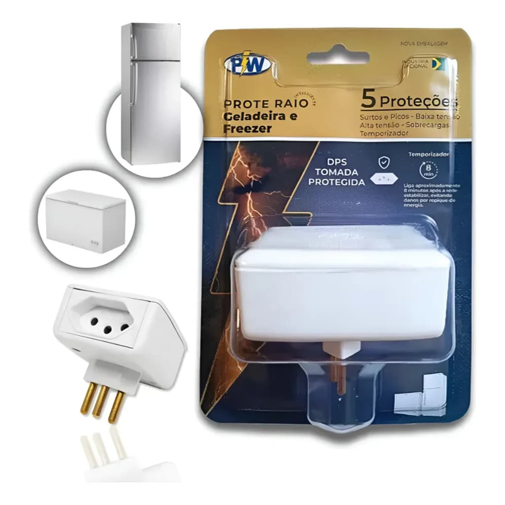 Protetor Contra Queda de Energia para Geladeira e Freezer PW Bivolt Branco