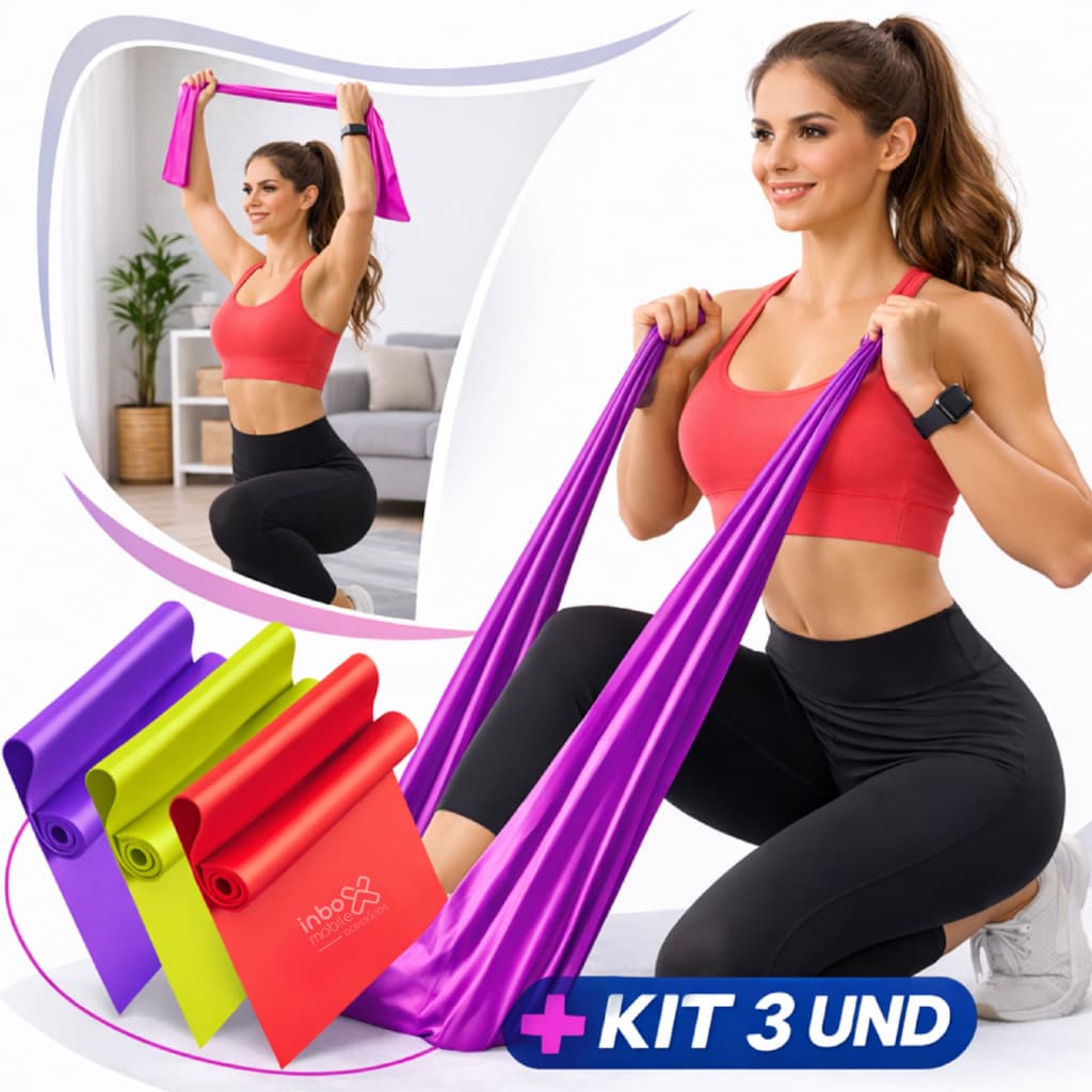 Kit 3 Faixas Elastica Thera Band Exercicio Fisioterapia Yoga Pilates