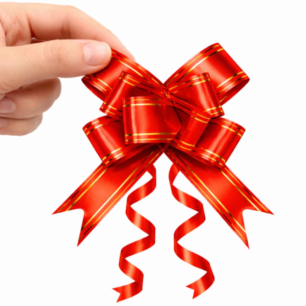 Kit 200 Laço Fácil Mágico Pequeno Colorido Para Presente Lacinho Fita Dourado Vermelho Prata Azul Rosa