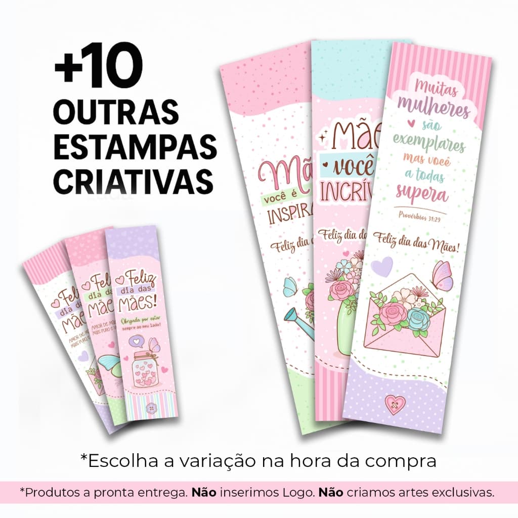 50 ou 100 marcadores de páginas dia das mães mimo para cliente lembrancinha para culto igreja