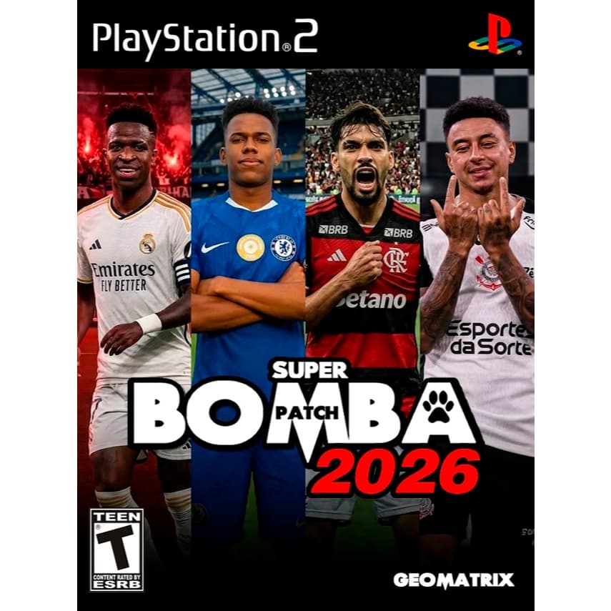 ⚽ Bomba Patch 2026 PS2 Atualizado V7 - Times Brasileirão Jogo de Futebol DVD Mídia Física Para PS2 Desbloqueado