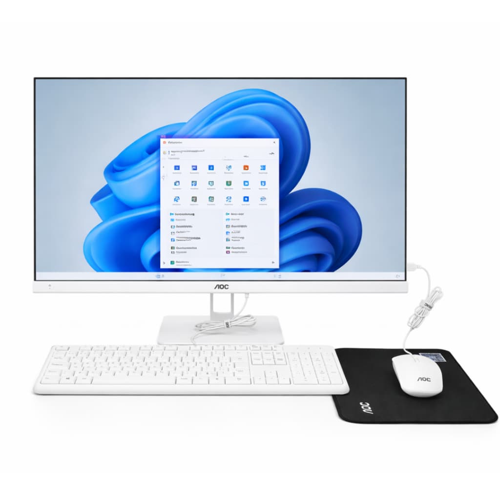 Computador All In One AOC 27” Intel i5 8GB RAM SSD 512GB Full HD WiFi Alto-falantes Windows 11