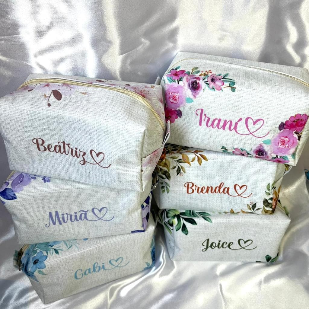 PRODUÇÃO 3 DIAS ÚTEIS - Necessaire Box M Personalizada c/ Nome CORES VARIADAS