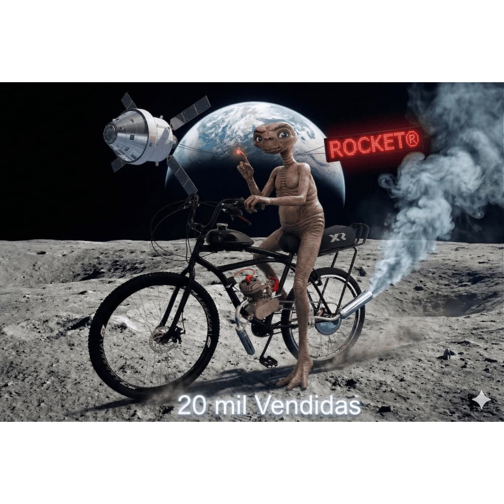 BICICLETA MOTORIZADA 80CC ARO 29 MODELO CAICARA KIT BANCO XR CARENADA COMPLETA (SEMI MONTADA)