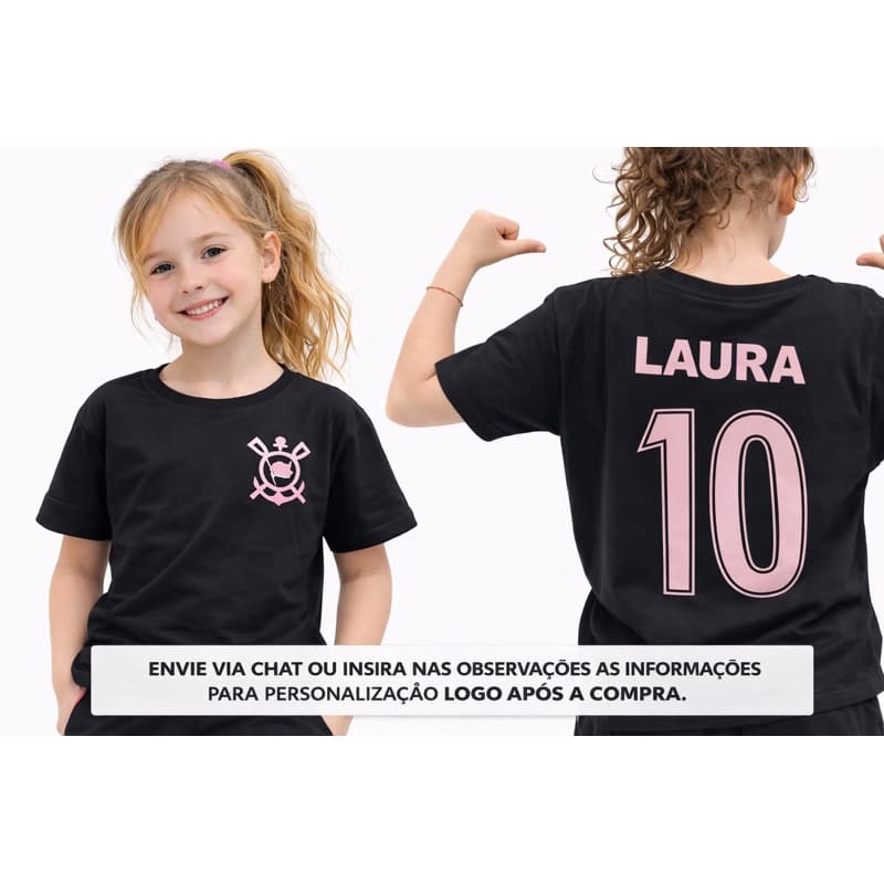Camisa Infantil - Personalizada Time, Nome, Número das Costas e Cor das Personalizações