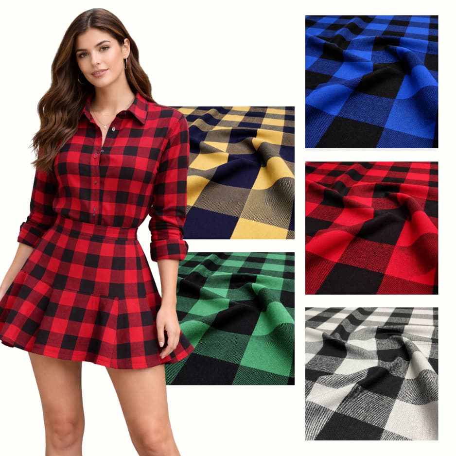 Tecido Flanela Xadrez Cores Variadas 1,47m Festa Junina Quadriculada