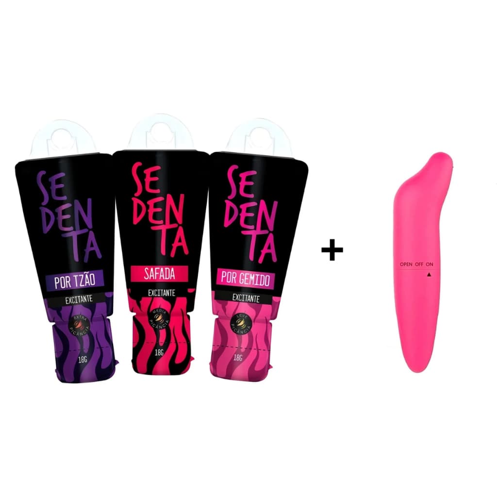 Kit 03 Gel Lubrificante Sedenta por GEMIDO/SAFADA/TZÃO + Vibrador Golfinho