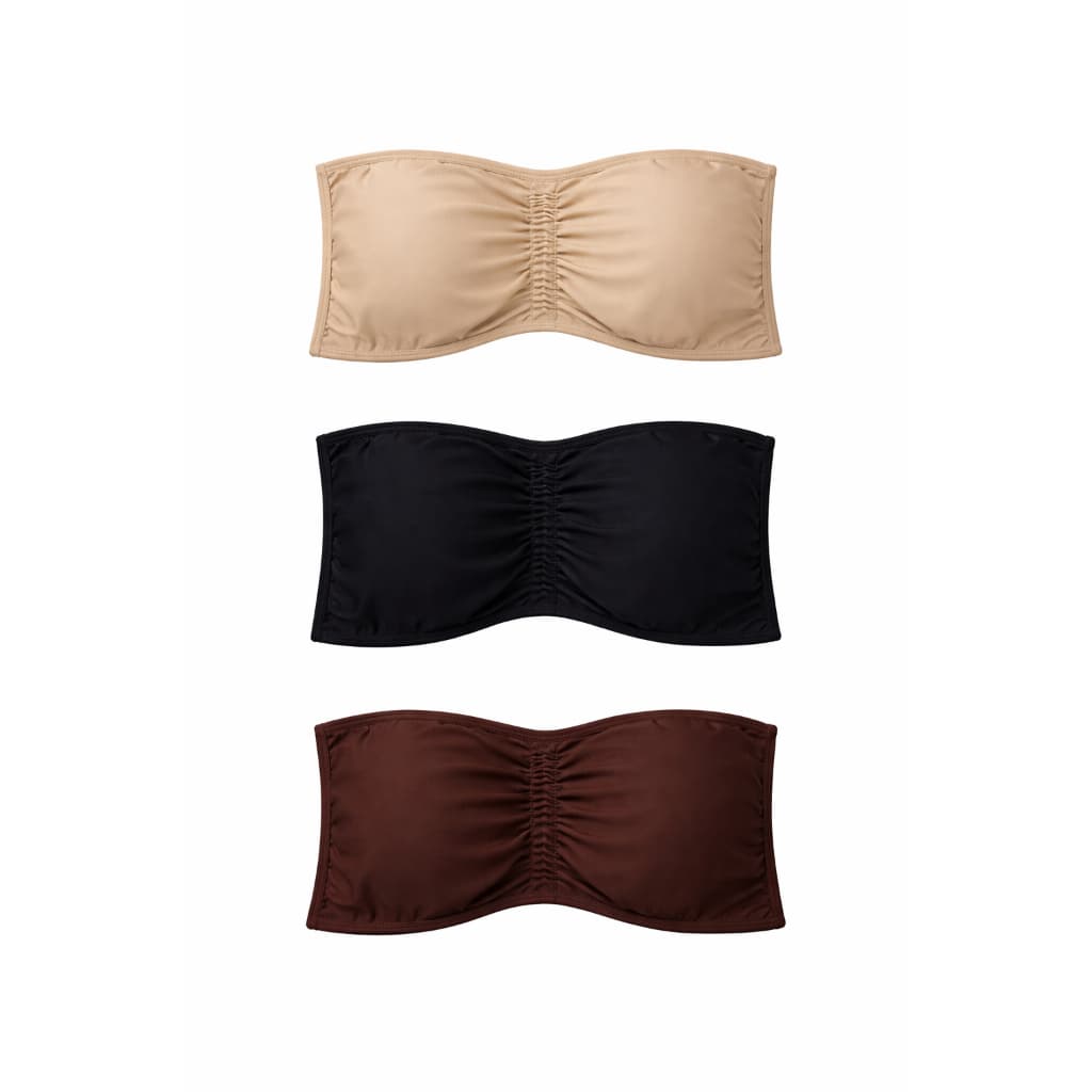 3 Top Faixa Com Bojo Sutien Tomara que Caia franzido Básico Conforto