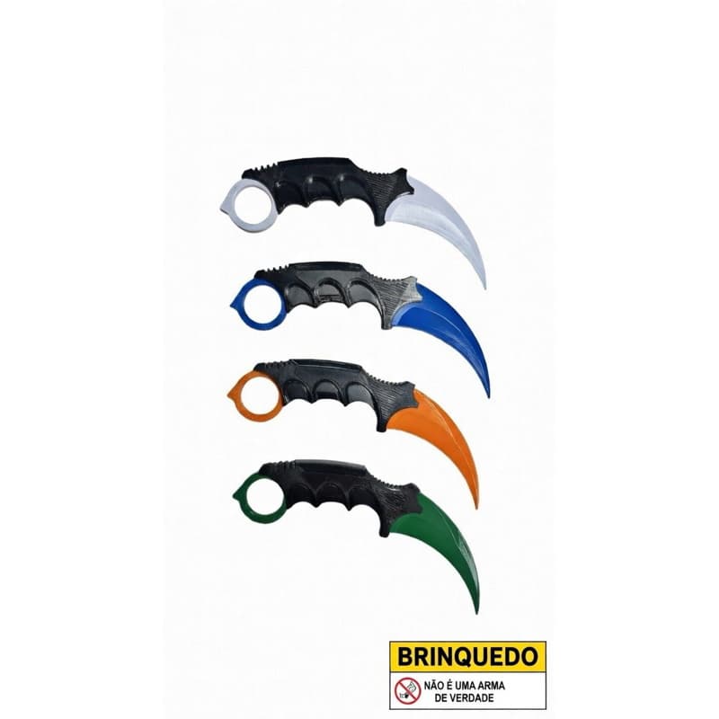 Karambit Decorativa 3D – Item Cosplay Gamer – Plástico Seguro – NÃO É ARMA