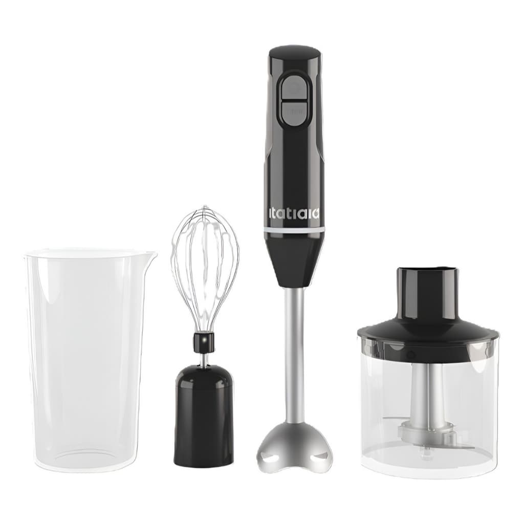 Mixer 3 em 1 Preto Brilhante Itatiaia 200W 127V – Mixer, Mini Processador e Fouet | 2 Velocidades | Copo 700 ml