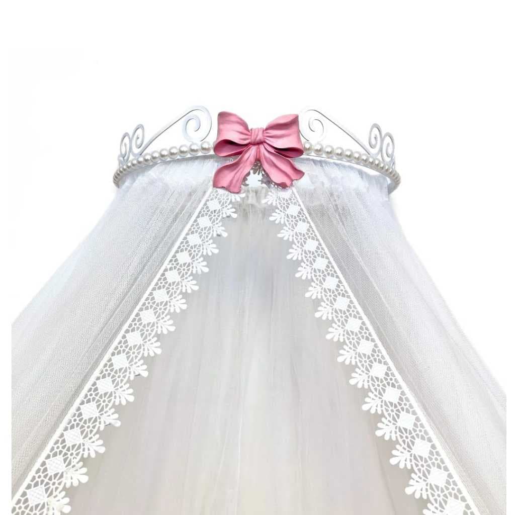 Dossel laço com mosquiteiro tule para berço