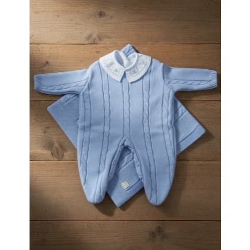 Saída Maternidade Tricot Trança Luxo 3 Peças Kit Bebê: Macacão e Body Algodão