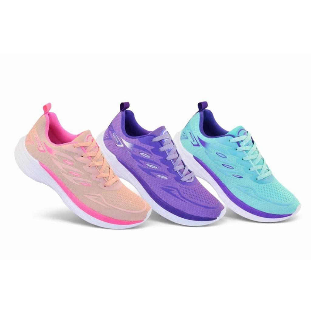 KIT 3 PARES Tenis Feminino Escolar Academia Original FREEDOM Corrida Caminhada PROMOÇÃO ROSE PINK+ VIOLETA LILAS+ VERDE