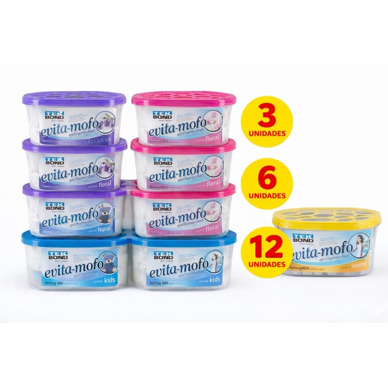 DesumidifAntimofo 100g Evita Mofo Aromatizado – Absorve Umidade e Elimina Mofo | TEKBOND | Kits 3, 6 ou 12 Unidades