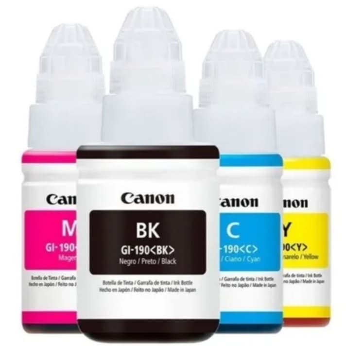 KIT 4 REFIL TINTA  CANON GI-190 G3110/G2010/G3100/G1100/G3111/G3102/G4100/G4102/G4110/G4111