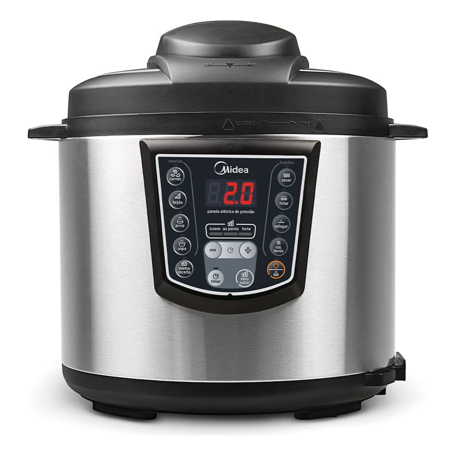 Panela Elétrica Midea Ppa71 Inox 6l Digital 1000w Inox/preto 127v 60 Hz