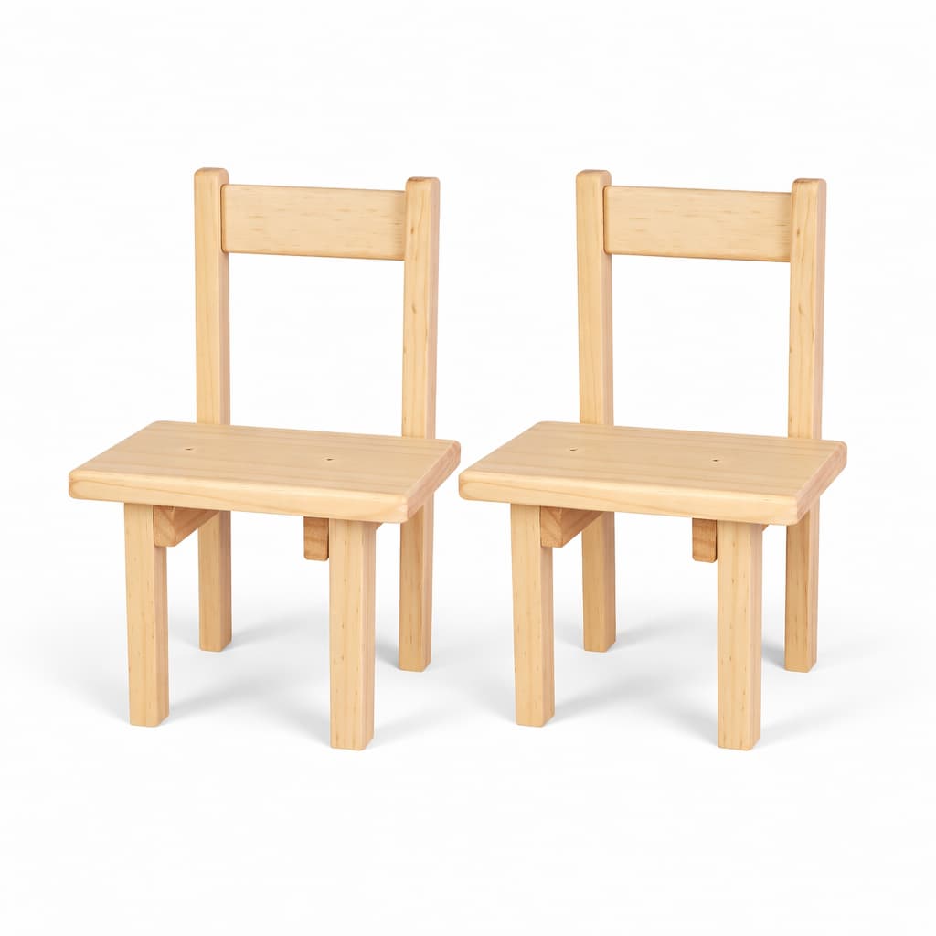 Kit com 2 Cadeiras Infantil em Madeira Maciça Pinus