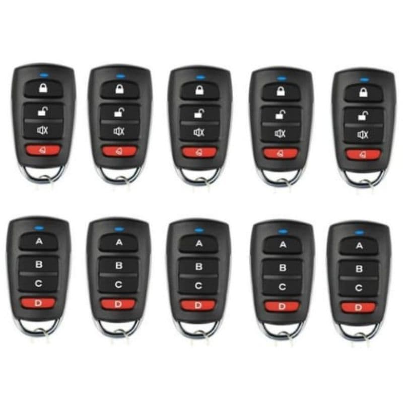 Kit 10 controle remoto 433mhz com led azul - portão eletrônico alarme residencial e automotivo