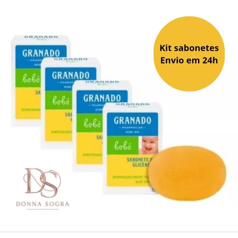 Kit Sabonetes em Barra Granado Bebê Glicerina Vegetal Perfume Hidrata Protege Envio em 24h